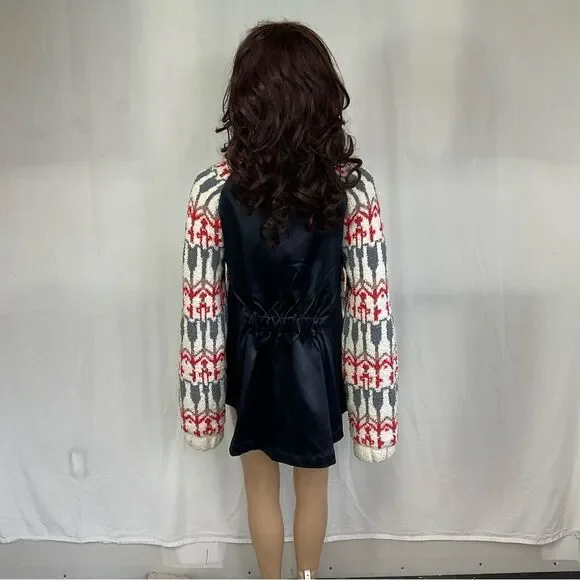 Anthropologie Sleeping On Snow Intarsia fair isle wool blend sweater cardigan S - Picture 7 of 14